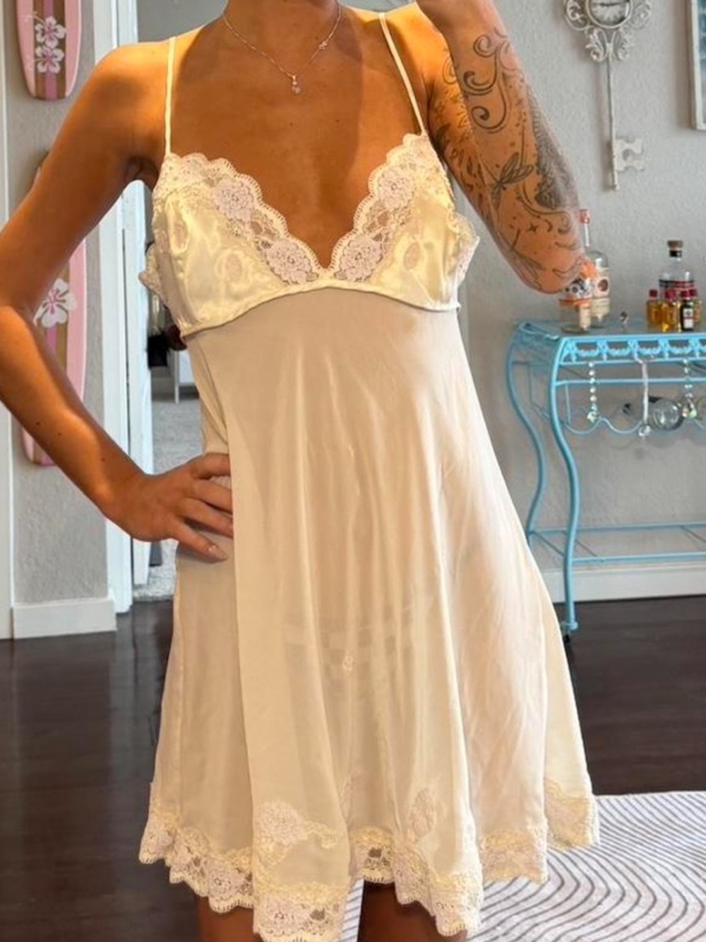 Victorias Secret Lace and Satin Cream Lingerie Dress